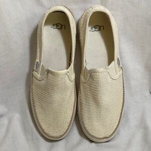 UGG Beige Woven Slip-On Loafers